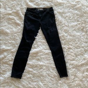 black denim skinny jeans